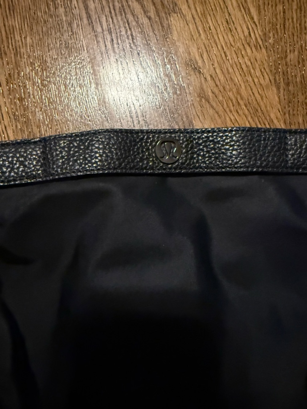 lululemon athletica Black Nylon Messenger with Leather Trim